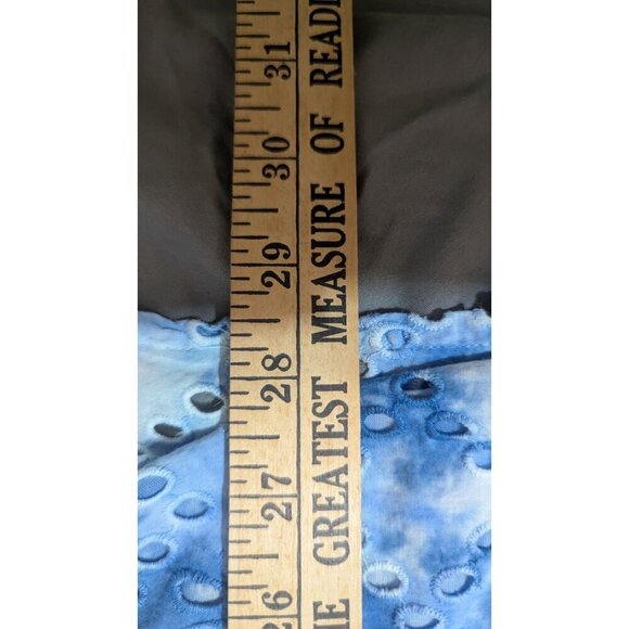 Crown & Ivy Blue & White Tie-Dye Sleeveless Top 1X  With Eyelet Design 100% Cott - Picture 8 of 10